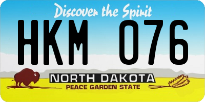 ND license plate HKM076