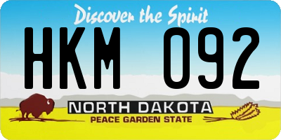 ND license plate HKM092
