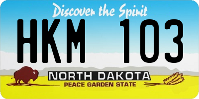 ND license plate HKM103