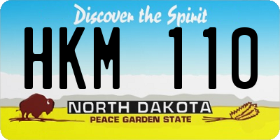ND license plate HKM110