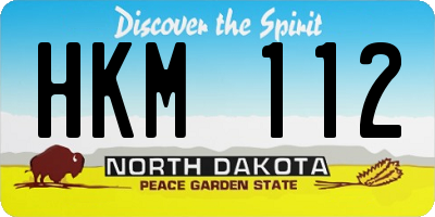 ND license plate HKM112