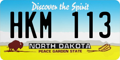 ND license plate HKM113