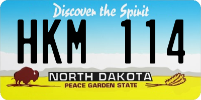 ND license plate HKM114