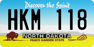 ND license plate HKM118