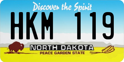 ND license plate HKM119