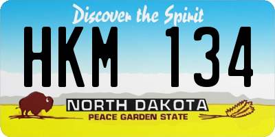 ND license plate HKM134