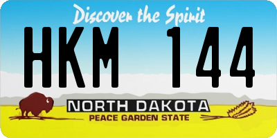 ND license plate HKM144