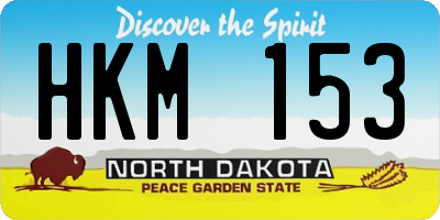 ND license plate HKM153