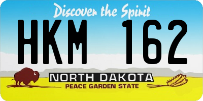 ND license plate HKM162
