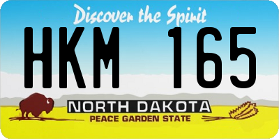 ND license plate HKM165