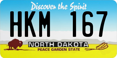 ND license plate HKM167