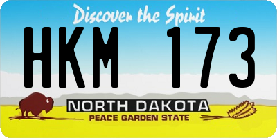 ND license plate HKM173
