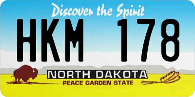 ND license plate HKM178