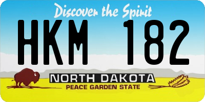 ND license plate HKM182