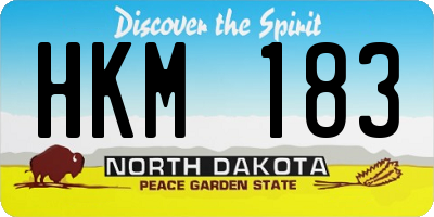 ND license plate HKM183