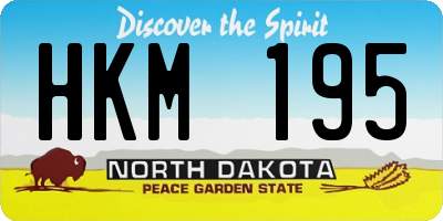 ND license plate HKM195