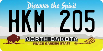 ND license plate HKM205