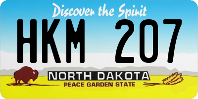 ND license plate HKM207