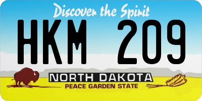 ND license plate HKM209