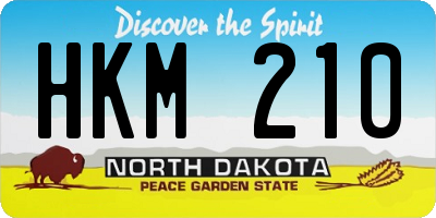 ND license plate HKM210