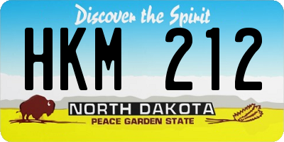 ND license plate HKM212