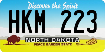 ND license plate HKM223