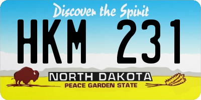 ND license plate HKM231