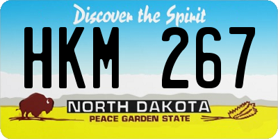 ND license plate HKM267