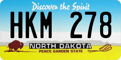 ND license plate HKM278