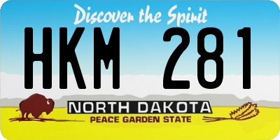 ND license plate HKM281