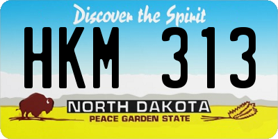 ND license plate HKM313