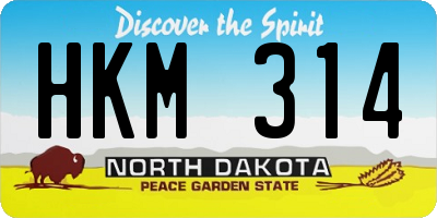 ND license plate HKM314