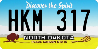 ND license plate HKM317