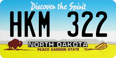 ND license plate HKM322