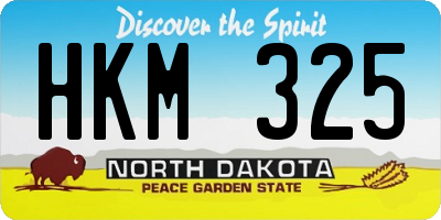 ND license plate HKM325