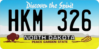 ND license plate HKM326