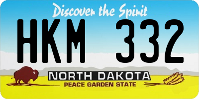 ND license plate HKM332