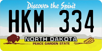 ND license plate HKM334