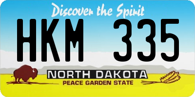 ND license plate HKM335