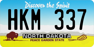 ND license plate HKM337
