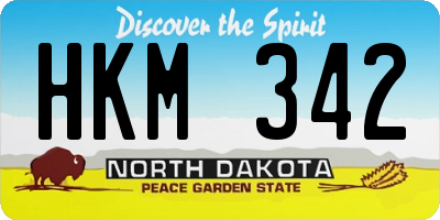 ND license plate HKM342