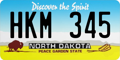 ND license plate HKM345