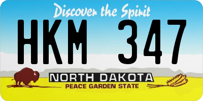 ND license plate HKM347