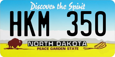 ND license plate HKM350