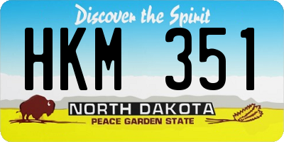 ND license plate HKM351