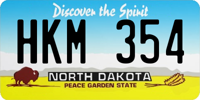 ND license plate HKM354