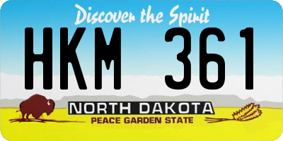 ND license plate HKM361