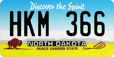 ND license plate HKM366