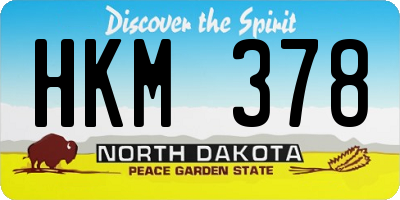 ND license plate HKM378