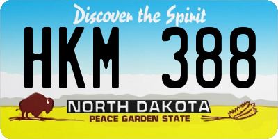 ND license plate HKM388